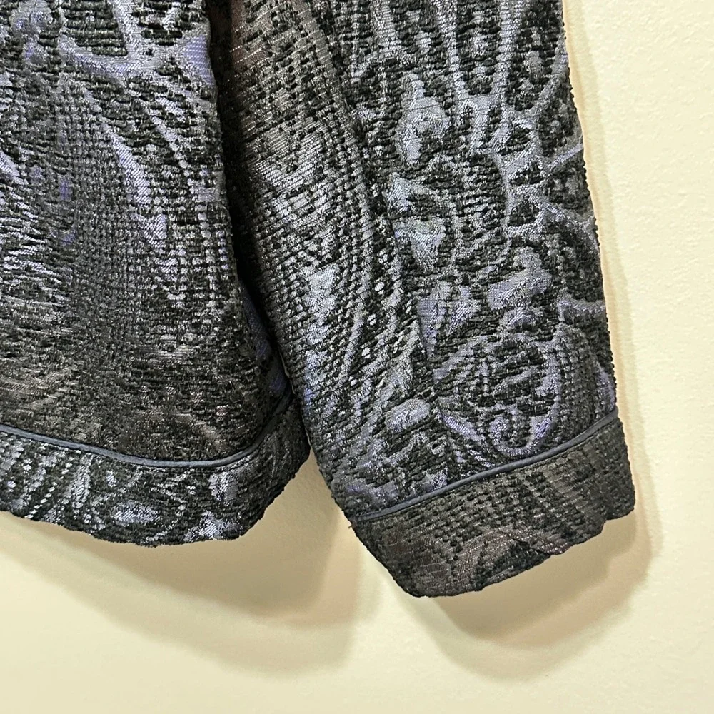 Coldwater‎ Creek Womens Brocade Open Front Blazer Jacket Size L 14-16 Classic